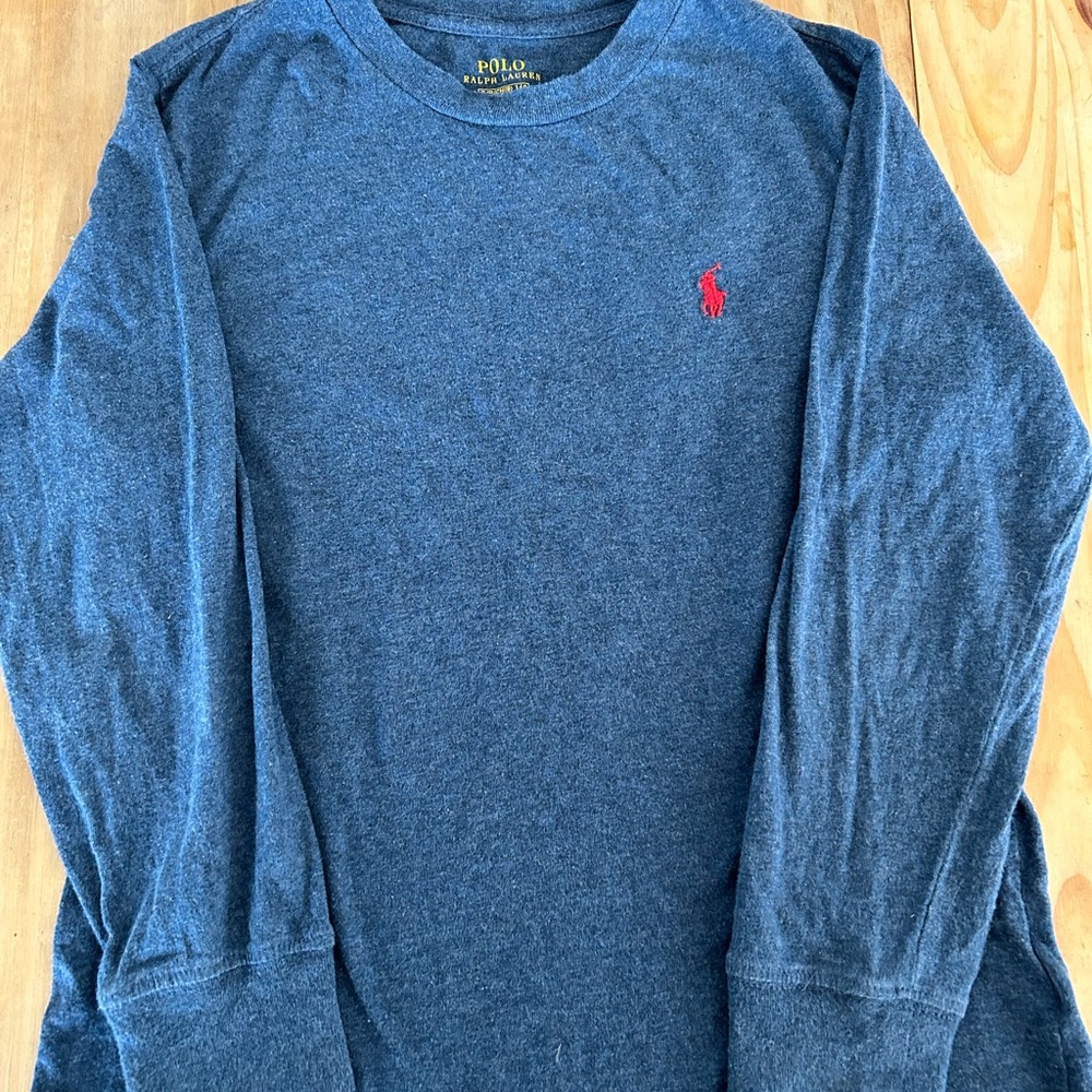 Polo Ralph Lauren Blue Long Sleeve Jersey Shirt T-shirt Boys Size 8